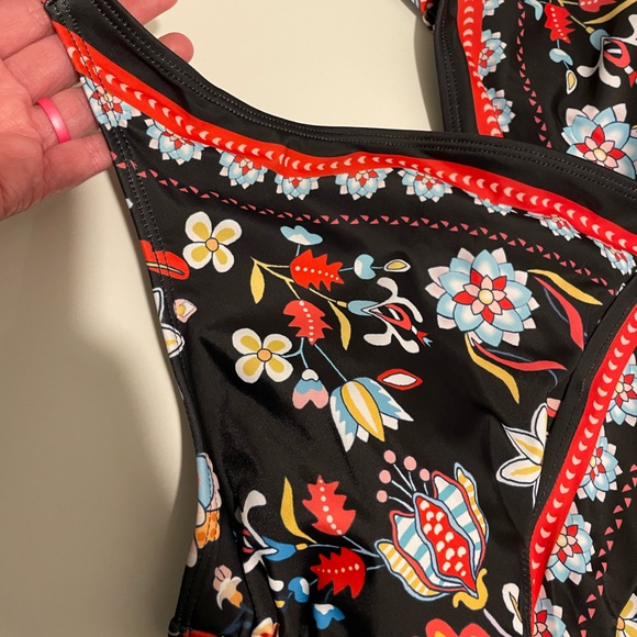 Bloomchic Brand NWT Size 14-16 Boho Print Surplice Neck One Piece Swimsuit - Picture 4 of 7